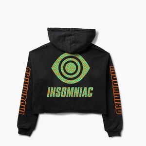 Insomniac Eye Guy Black Cropped Hoodie